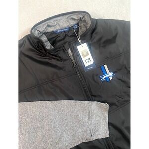Detroit Lions Jacket Men 4XT Cutter & Buck Throwback Logo Stealth Hybrid Quilted